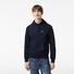 Lacoste Sweatshirt Hoodie Brushed Organic Cotton Fleece Kangaroo Pockets Trui Donker Blauw