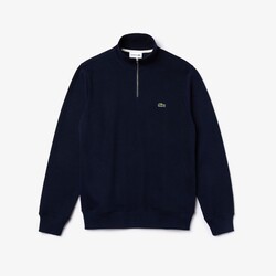 Lacoste Sweatshirt Uni Cotton Zipper Collar Pullover Dark Evening Blue