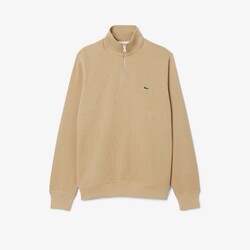 Lacoste Sweatshirt Uni Cotton Zipper Collar Trui Beige