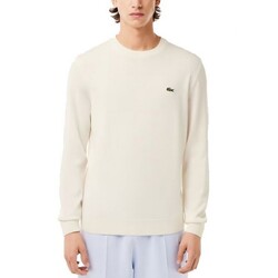 Lacoste Uni Color Crew Neck Cotton Blend Knit Trui Flour
