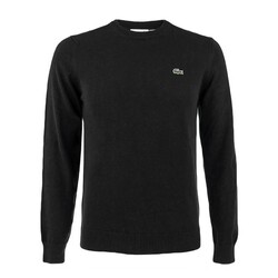 Lacoste Uni Color Crew Neck Cotton Blend Knit Trui Zwart