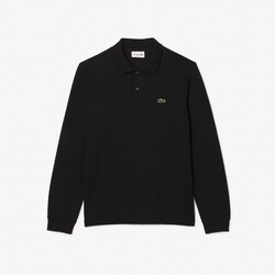 Lacoste Uni Color Long Sleeve Classic Cotton Piqué Polo Zwart