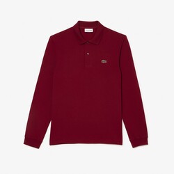 Lacoste Uni Color Long Sleeve Classic Cotton Piqué Poloshirt Bordeaux Red