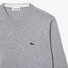 Lacoste Uni Cotton Crew Neck Chest Logo Embroidery Pullover Silver Chine