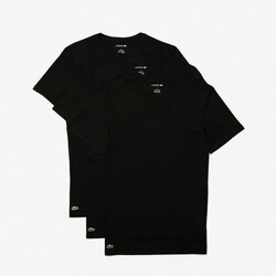 Lacoste Uni Cotton V-Neck 3Pack Lightweight Cotton Jersey T-Shirt Black