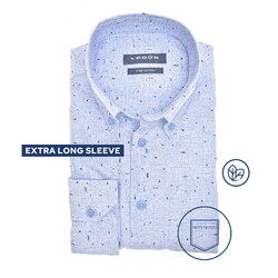 Ledûb Allover Pattern Extra Long Sleeve Button-Down Overhemd Licht Blauw