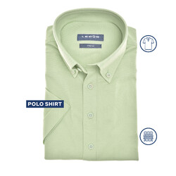 Ledûb Breezy Buttoned Basic Poloshirt Green
