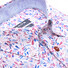 Ledûb Brushed Pattern Short Sleeve Button-Down Modern Fit Overhemd Roze