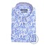 Ledûb Brushed Pattern Short Sleeve Button-Down Modern Fit Shirt Blue