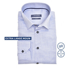Ledûb Canvas Look Long Sleeve Semi-Spread Modern Fit Shirt Light Blue