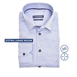 Ledûb Canvas Look Long Sleeve Semi-Spread Slim Fit Shirt Light Blue