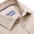Ledûb Canvas Look Semi-Spread Modern Fit Overhemd Midden Bruin