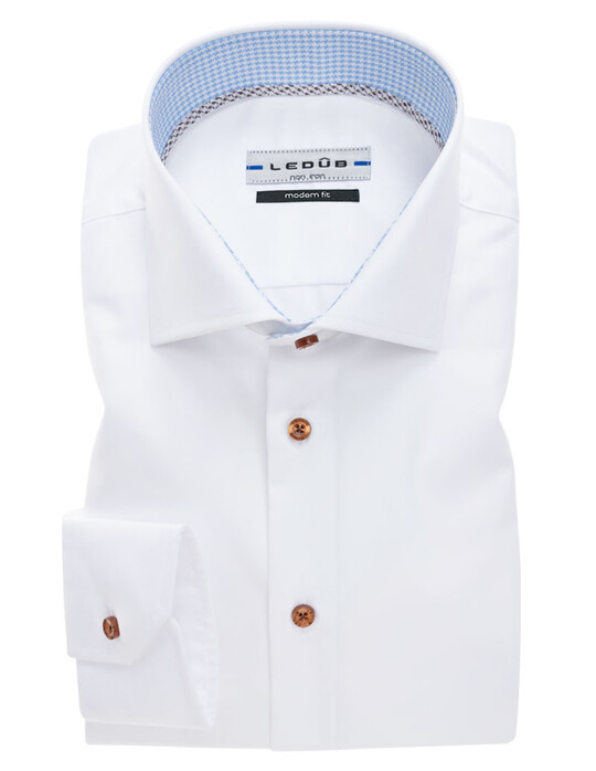 Ledûb Collar Contrasted Non-Iron Shirt White