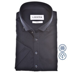 Ledûb Corron Jersey Button-Down Collar Short Sleeve Poloshirt Navy