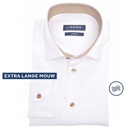 Ledûb Cotton Blend Collar Contrast Overhemd Wit-Zand