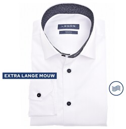 Ledûb Cotton Blend Collar Contrast Shirt White-Dark Blue