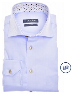Ledûb Cotton Blend Contrast Collar Overhemd Licht Blauw