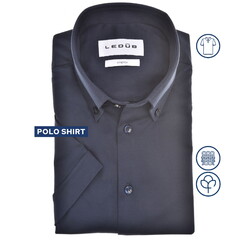 Ledûb Cotton Jersey Short Sleeve Polo Blauw