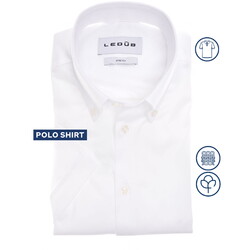Ledûb Cotton Jersey Short Sleeve Poloshirt White