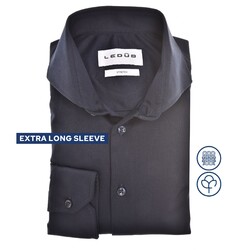 Ledûb Cotton Jersey Stretch Shirt Overhemd Donker Blauw