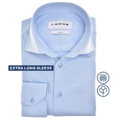 Ledûb Cotton Jersey Stretch Shirt Overhemd Licht Blauw
