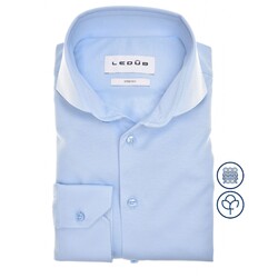 Ledûb Cotton Jersey Stretch Shirt Overhemd Licht Blauw