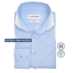 Ledûb Cotton Jersey Stretch Shirt Overhemd Licht Blauw