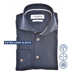 Ledûb Cotton Tricot Extra Long Sleeve Shirt Dark Evening Blue