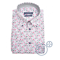 Ledûb Dot Fantasy Button-Down Modern Fit Shirt Green-Pink