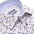 Ledûb Dot Fantasy Long Sleeve Semi-Spread Modern Fit Overhemd Blauw-Bruin