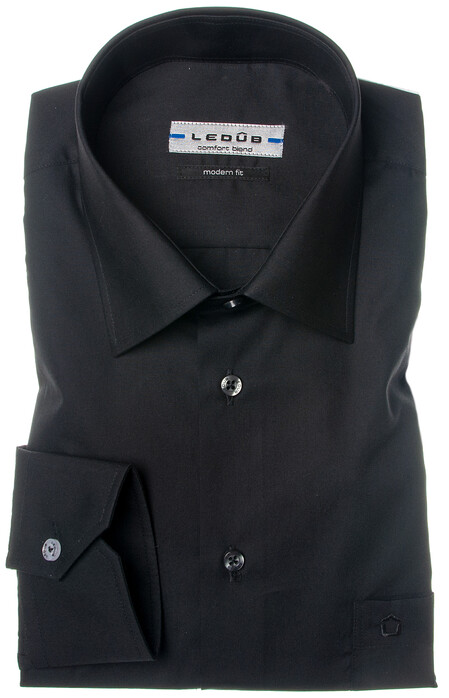 Ledûb Dress Shirt 55-45 Overhemd Zwart