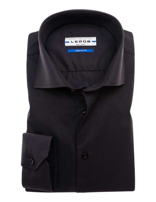 Ledûb Dress-Shirt Non-Iron Overhemd Zwart