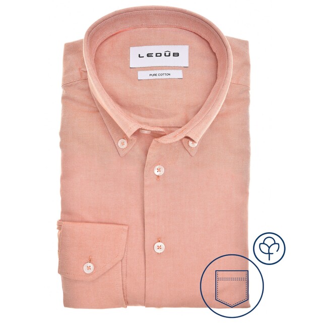 Ledb Dynamic Plain Oxoford Shirt Salmon Pink | Jan Rozing Men's Fashion Ledb Dynamic Plain Oxoford Shirt Salmon Pink | Jan Rozing Men's Fashion