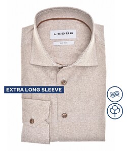 Ledûb Extra Long Sleeve Allover Multi Mini Dot Overhemd Midden Bruin