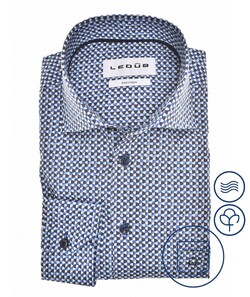 Ledûb Fantasy 3D Hexagon Pattern Shirt Mid Blue