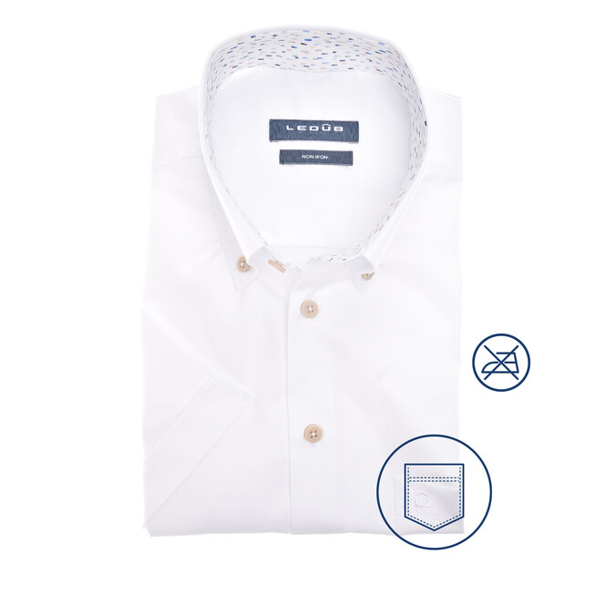 Ledûb Fantasy Collar Contrast Shirt White