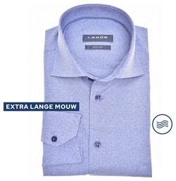 Ledûb Fashion Fine-Structure Overhemd Midden Blauw