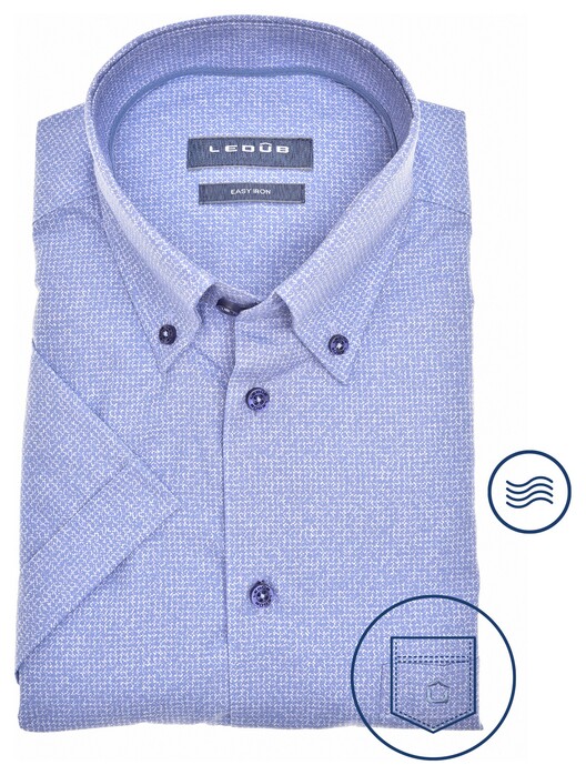 Ledûb Fashion Fine-Structure Shirt Mid Blue