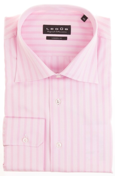 Ledûb Faux Uni Striped Pink Shirt