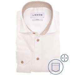 Ledûb Fine-Circle Fantasy Collar Contrast Overhemd Wit