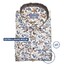 Ledûb Fine Leaf Long Sleeve Pattern Button-Down Modern Fit Overhemd Donker Blauw