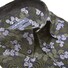 Ledûb Fine Leaf Pattern Button-Down Modern Fit Overhemd Midden Groen