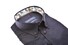 Ledûb Fine Leaf Pattern Contrast Button-Down Modern Fit Overhemd Donker Blauw