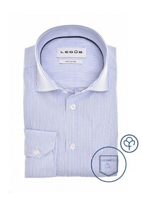 Ledûb Fine Stripe Pure Cotton Overhemd Licht Blauw