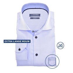 Ledûb Fine Twill Long Sleeve Wide-Spread Modern Fit Overhemd Licht Blauw