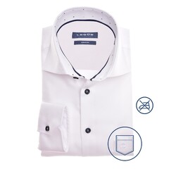 Ledûb Fine Twill Wide-Spread Modern Fit  Overhemd Wit