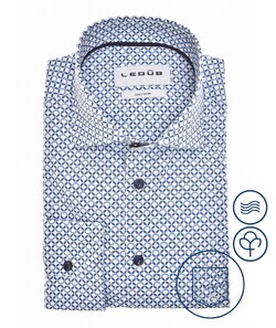 Ledûb Geometric Circles of Style Overhemd Blauw