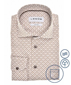 Ledûb Geometric Circles of Style Overhemd Midden Bruin