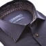 Ledûb Geometric Tiling Contrast Long Sleeve Semi-Spread Modern Fit Overhemd Donker Blauw