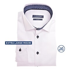 Ledûb Geometric Tiling Contrast Long Sleeve Semi-Spread Modern Fit Shirt White